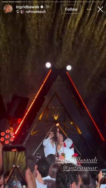 شاهد .. فنانة لبنانية تدخل القفص الذهبي بحفل زفاف خيالي