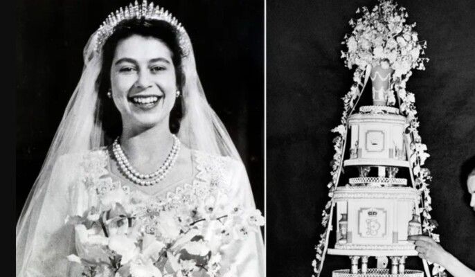 شاهد .. رجل يشتري قطعة من كعكة زفاف الملكة إليزابيث في 1947 بهذا السعر المرتفع