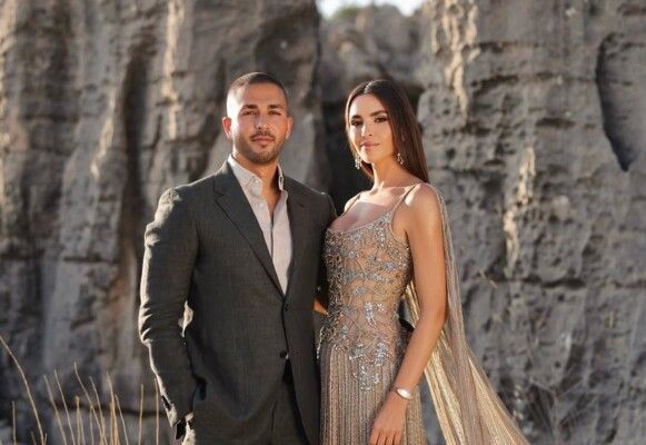 شاهد .. قبل ساعات من زفافهما.. كيف تعرف سيليو صعب على خطيبته الأردنية زين قطامي؟