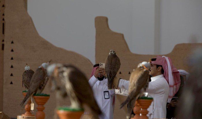 شاهد .. معرض الصقور والصيد بالسعودية.. تجربة فريدة واقبال كبير لهواة الموروث الثقافي والشعبي