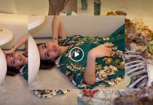 شاهد رهف القحطاني بوضعيه جريئة بعد تناول ذبيحة كاملة وصديقتها تعلق: "فهيتي"