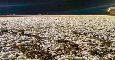 أمطار وتساقط للثلوج على منطقة حائل فى السعودية