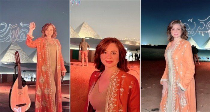 شاهد .. إلهام شاهين تخطف الأنظار في أحدث ظهور أمام الأهرامات
