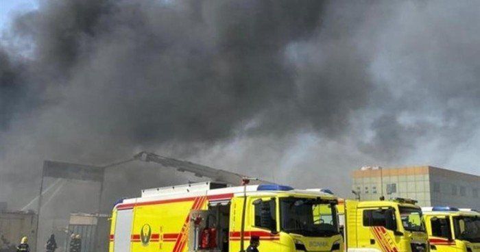 الامارات.. .حريق فى منطقة الصناعة البترولية بالفجيرة