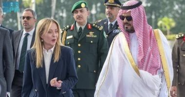 رئيسة الوزراء الإيطالية جورجيا ميلونى تصل إلى جدة فى زيارة رسمية