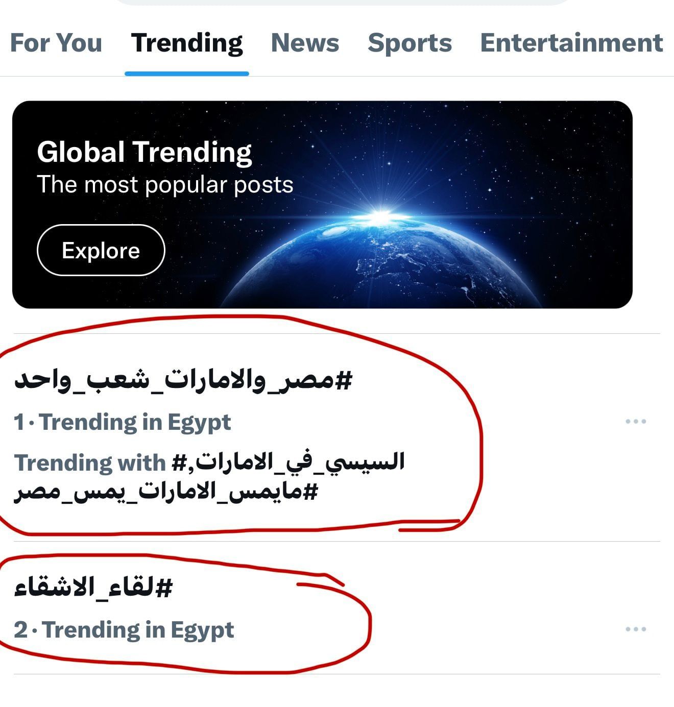 لقاء الأشقاء.. زيارة الرئيس السيسي ولقاؤه الشيخ محمد بن زايد يتصدران موقع X