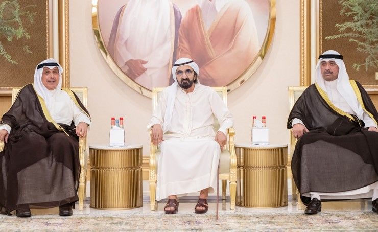ممثل الأمير وزير شؤون الديوان الأميري قدم واجب العزاء بوفاة الشيخ أحمد بن راشد آل مكتوم