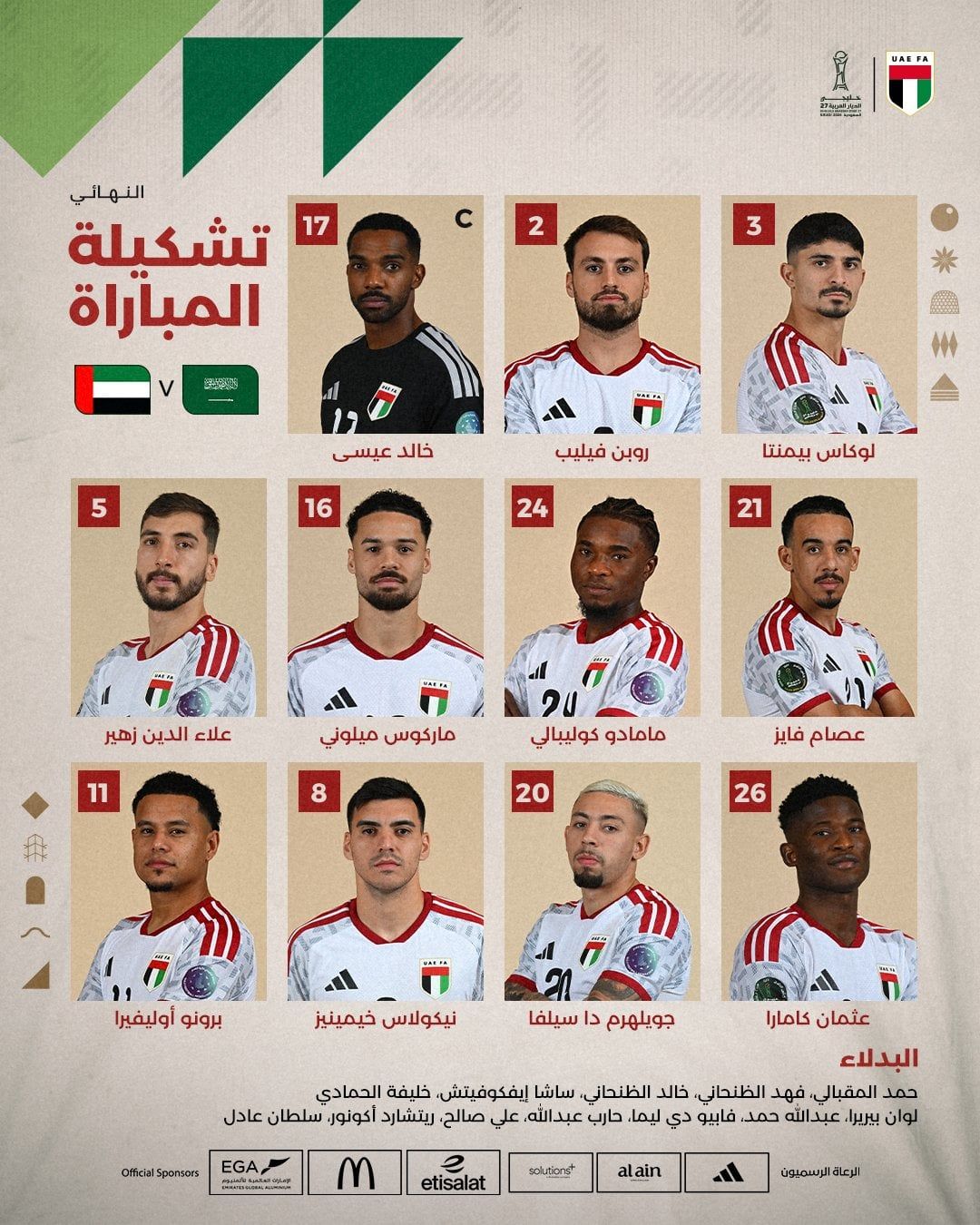 تشكيل الامارات تشكيل الامارات