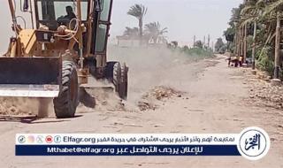 حملة مكبرة لتمهيد وتسوية الطرق غير المرصوفة بقرية أمشول بمركز ديروط فى أسيوط