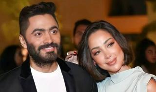 شاهد .. بسمة بوسيل توجه هذه الرسالة لتامر حسني بعد طرح ألبومه "لينا معاد"