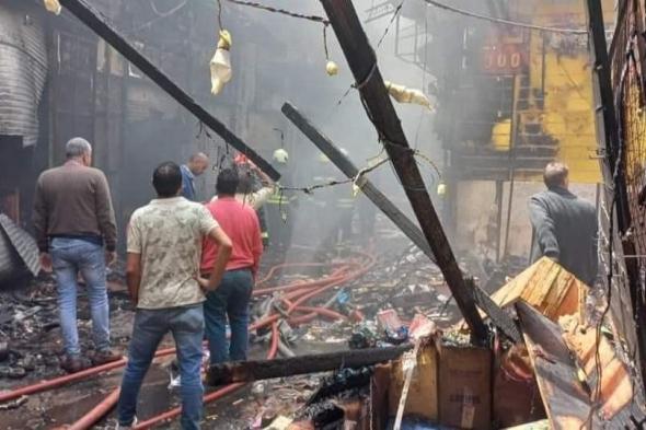 خسائر بالملايين.. حريق ضخم في سوق المنشية بالإسكندرية