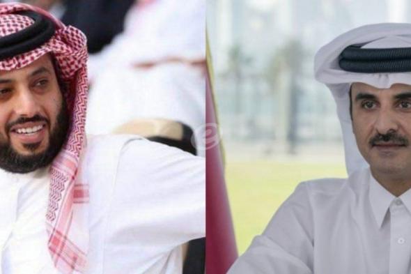 شاهد .. بالفيديو- تركي آل الشيخ يهدي أمير قطر أغنية بانتهاء المونديال.. المجد لك