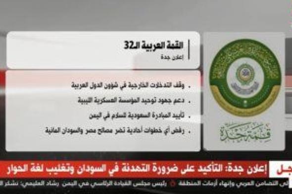 "القاهرة الإخبارية" تعرض تقريرا حول تفاصيل إعلان جدة بالقمة العربية 32