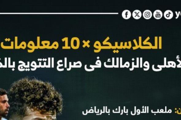 الكلاسيكو × 10 معلومات.. الأهلي والزمالك فى صراع التتويج بالكأس.. إنفوجراف