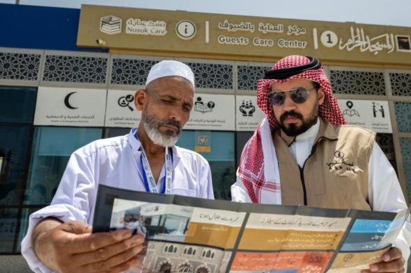 ترميز أعمدة المسجد الحرام لتسهيل تنقل الحجاج والمعتمرين
